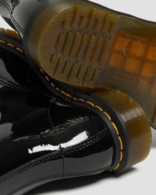 Dr. Martens 1460 Patent Leather Lace Up Boots In Black Lucido/patent Lamper