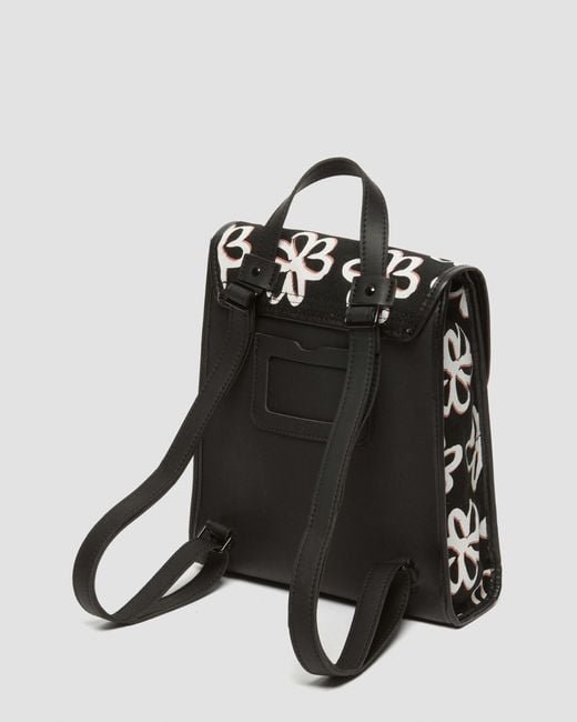 Dr. Martens Black Vegan Floral Scribble Mini Backpack