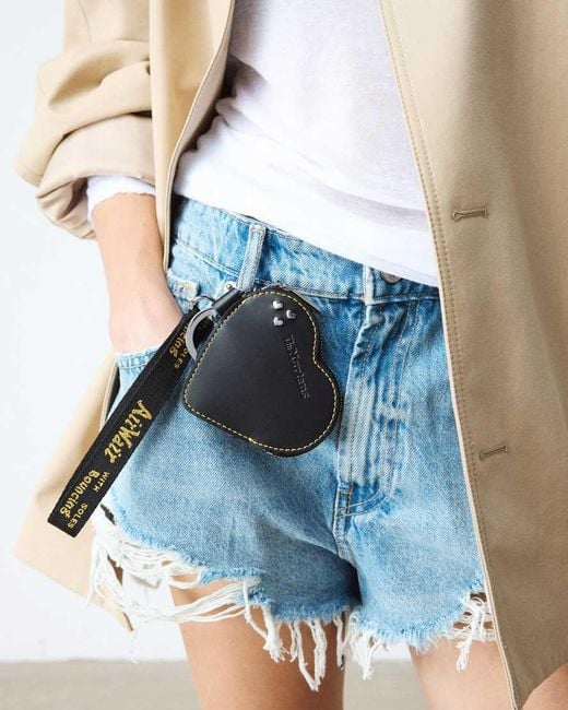 Dr. Martens White Leather Heart Shaped Key Ring Purse