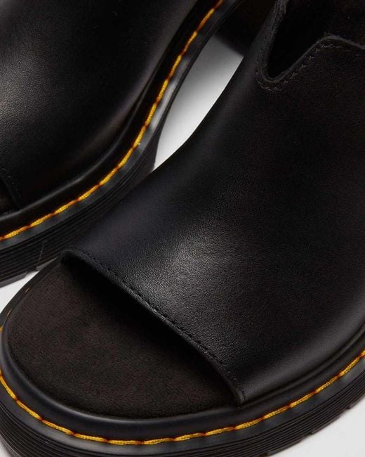 Dr. Martens Black Millee Leather Open Toe Sandals