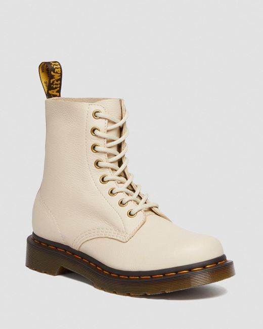 Dr. Martens 1460 Pascal Virginia Leather Lace Up Boots Taupe in  