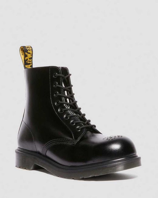 Dr. Martens Black 1460 Analine Leather Steel Toe Boots