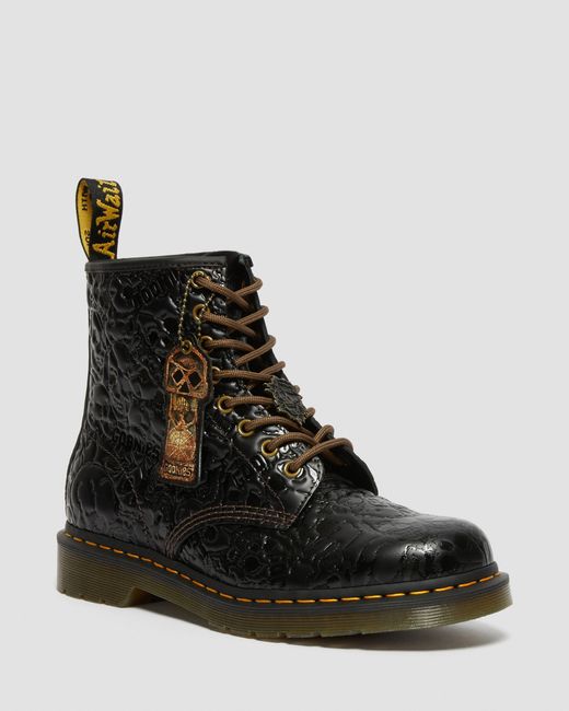 Dr. Martens Black 1460 Wb Goonies Emboss Leather Lace Up Boots for men