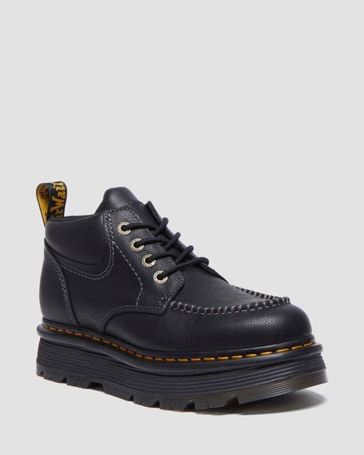 Stivali stringati zebzag a 4 occhielli di Dr. Martens in Blue