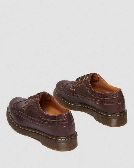 Dr. Martens Brown 3989 Crazy Horse Leather Brogues Shoes for men