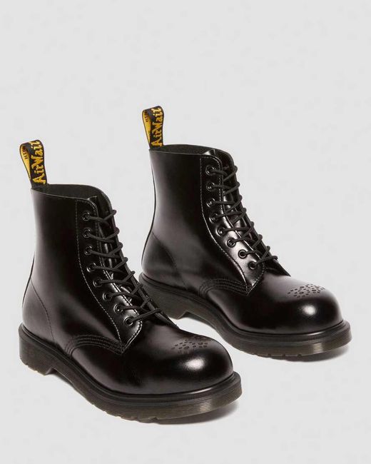 Dr. Martens Black 1460 Analine Leather Steel Toe Boots