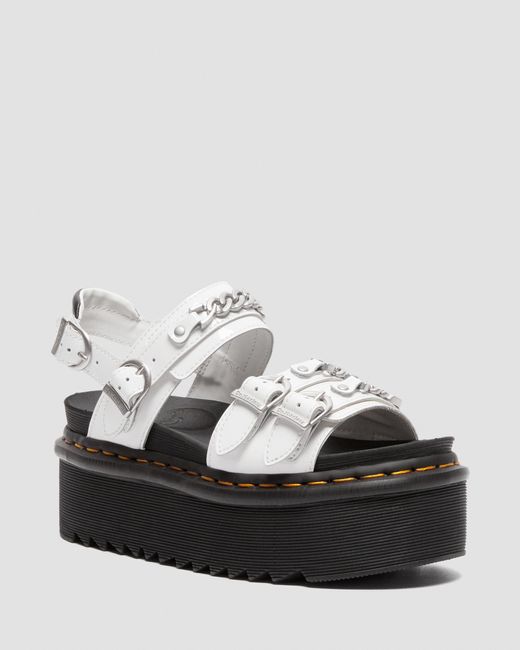 Dr. Martens Voss Ii Chain Patent Leather Platform Sandals - Lyst