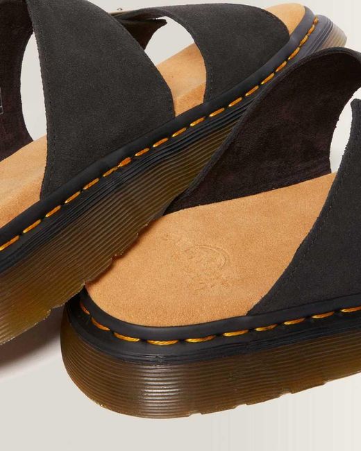 Dr. Martens Black Josef Suede Slides for men