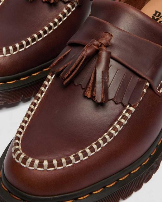 Dr. Martens Brown Adrian Orleans Leather Tassel Loafers for men
