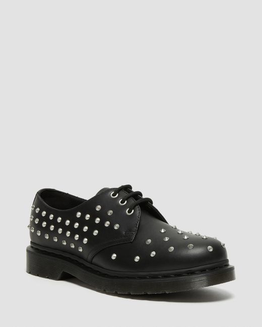 Dr. Martens 1461 Stud Wanama Leather Shoes Black | Lyst UK
