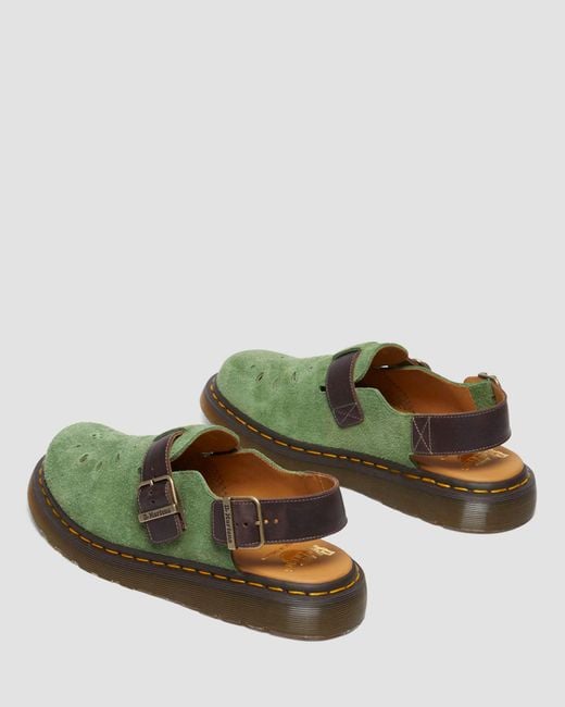 Dr. Martens Green Jorge Desert Oasis Suede Slingback Mule