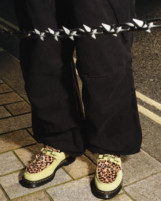 Mocasines adrian de ante y hair on de leopardo con bridón zapatos Dr. Martens de hombre de color Yellow