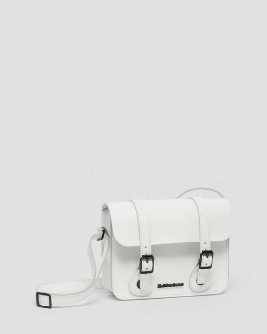 Dr. Martens White 7" Leather Satchel