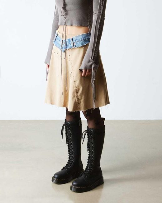 Dr. Martens Black 1b60 Bex Pisa Leather Knee High Boots