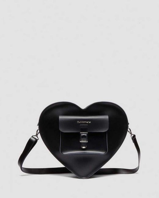 Dr. Martens Black Large Leather Heart Shaped Bag
