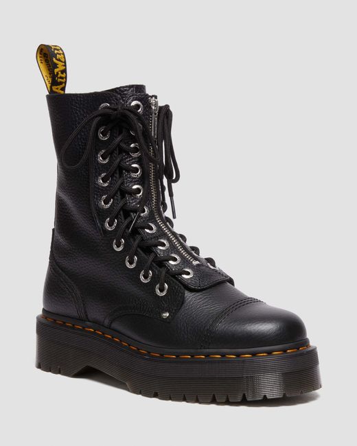 Dr. Martens Black Sinclair Hi Milled Nappa Leather Platform Boots