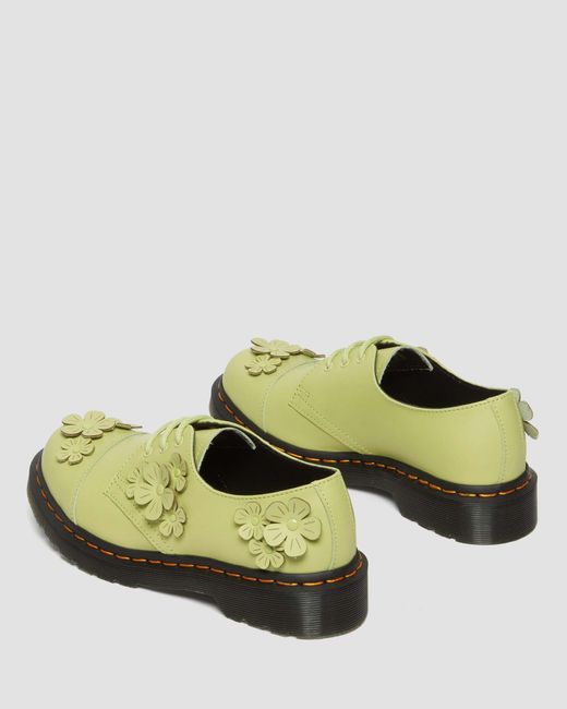 Dr. Martens Yellow 1461 Flower Applique Leather Oxford Shoes