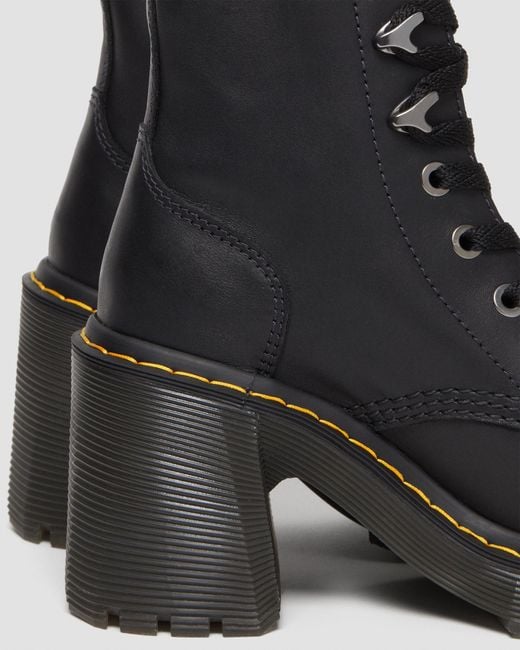 Dr. Martens Jesy Sendal Leather Heels Boots in Black | Lyst