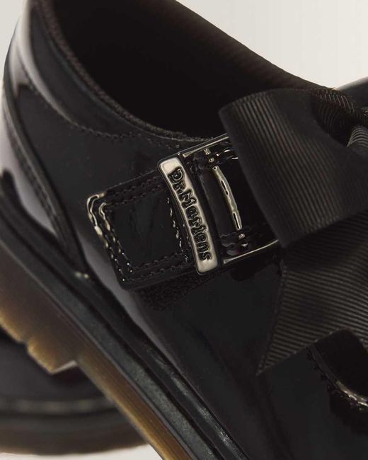 Dr. Martens Black Youth Polley Ii Bow Patent Leather Mary Jane Shoes for men
