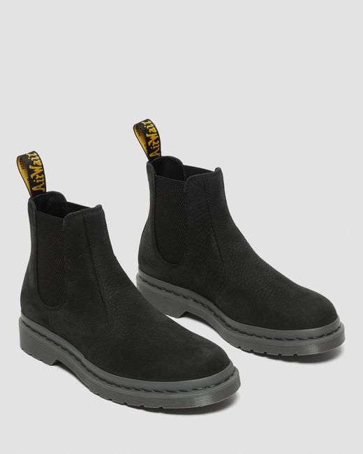 Dr. Martens Black 2976 Mono Milled Nubuck Chelsea Boots for men