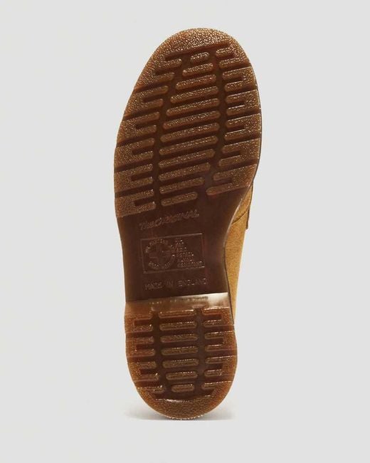 Dr. Martens Yellow Delapre Penny Repello Calf Suede Loafers for men