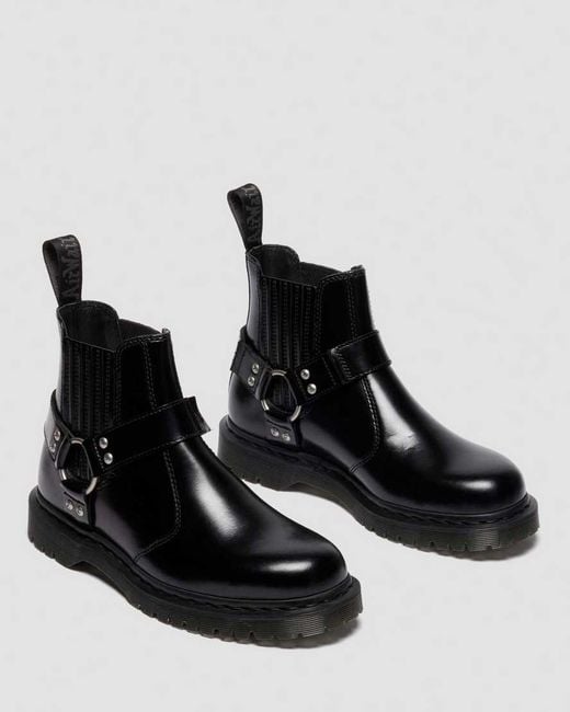 Dr. Martens Black 2976 Harness Analine Leather Chelsea Boots