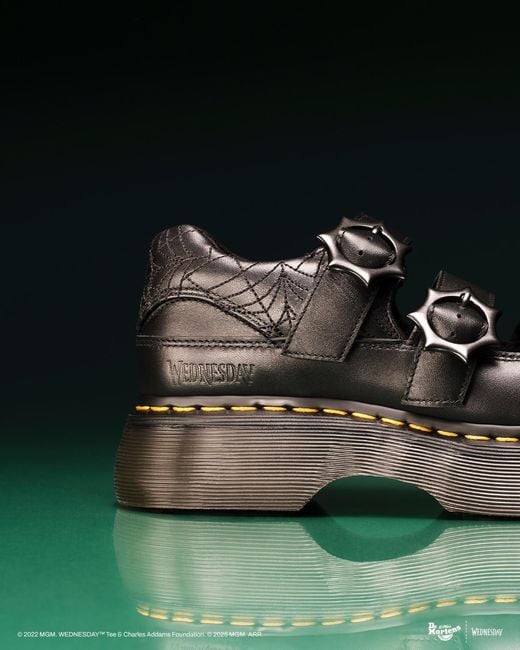 Dr. Martens Black Leather Buzz Mary Jane Wednesday Shoes