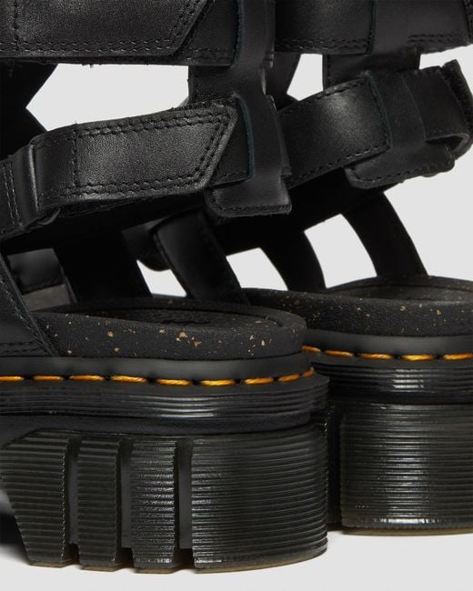 Dr. Martens Women's Ricki Leather Platform Gladiator Sandals Black