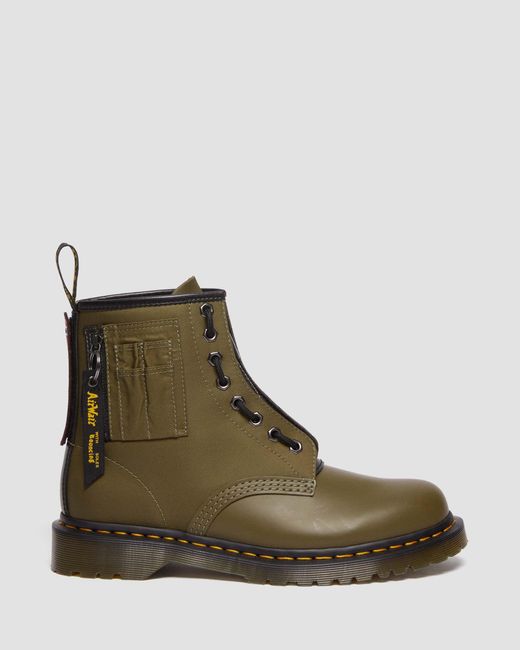 Dr. Martens Green 1460 Ben Alpha Industries Leather & Nylon Boots for men