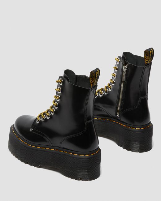 Cuero botas con plataforma jadon max de piel buttero zapatos Dr. Martens de color Black