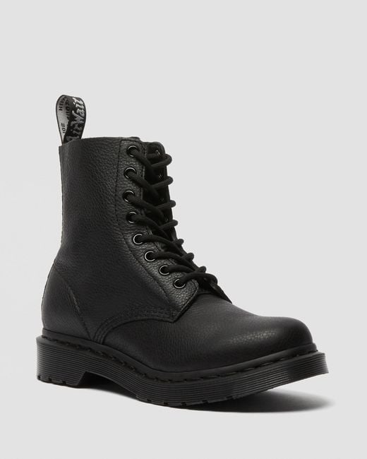 1460 pascal mono virginia pelle stivaletti nero di Dr. Martens in Black