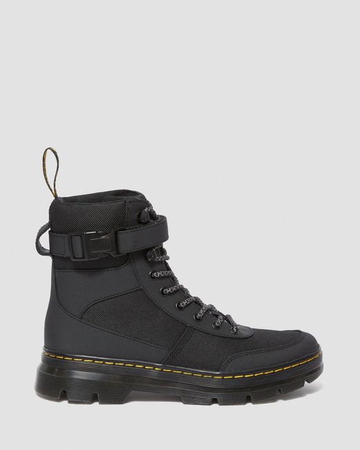 dr martens combs tech boots in black canvas