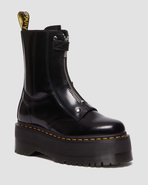 Dr. Martens Jetta Hi Max Buttero Leather Platform Boots in Black | Lyst