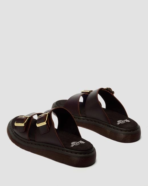 Cuero sandalias josef de piel atlas con dos tiras Dr. Martens de hombre de color Brown