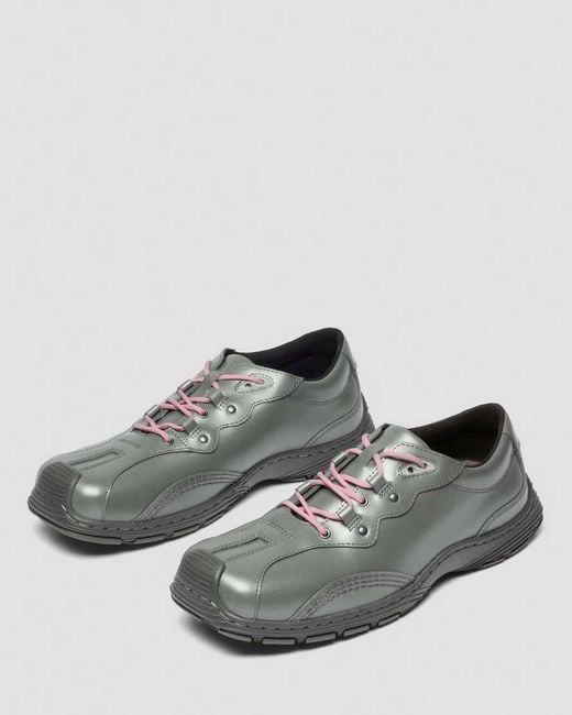 Dr. Martens Gray Aurix Satin Finish Leather 5I Shoes for men
