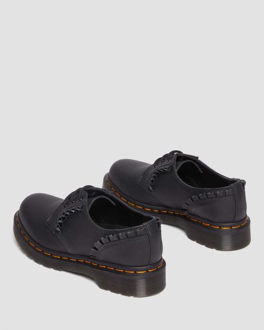 Dr. Martens Black 1461 Frill Nappa Leather Oxford Shoes