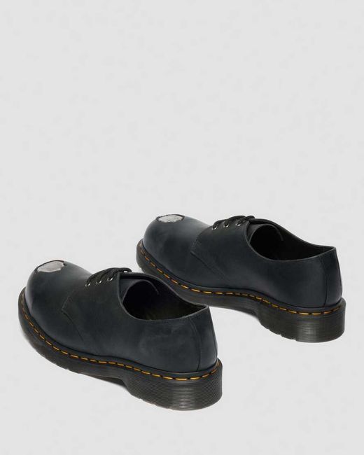 Dr. Martens Black 1461 Metal Toe Leather Shoes for men
