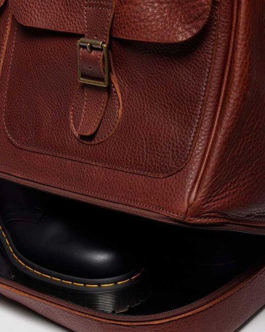 Dr. Martens Brown Weekender Soft Leather Bag