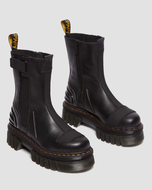 Dr. Martens Leather Audrick Hi Platform Chelsea Boots in Black | Lyst
