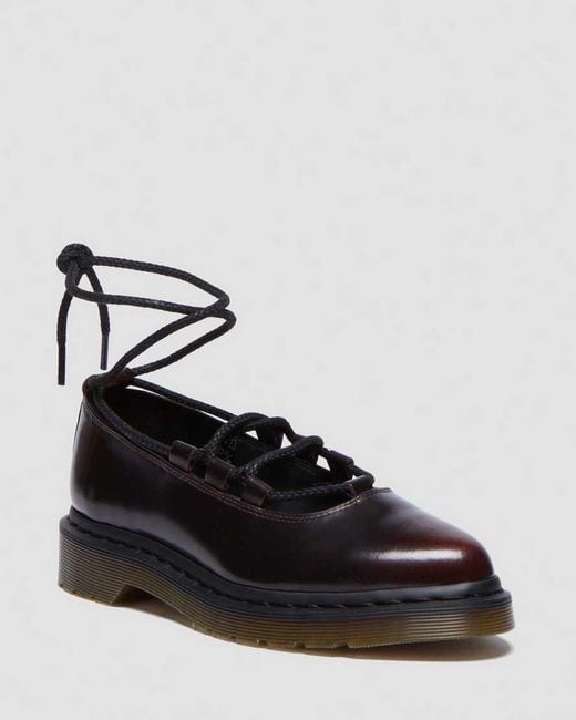 Dr. Martens Black Elphie Ii Leather Ballet Flats Shoes