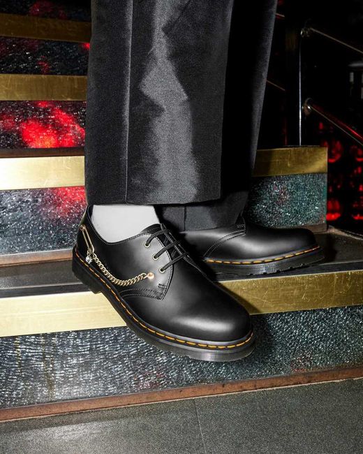 Dr. Martens Black Smooth Leather 1461 ​Embellished With Crystals From Swarovski Shoes for men