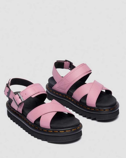 Dr. Martens Pink Voss Ii Athena Leather Strap Sandals