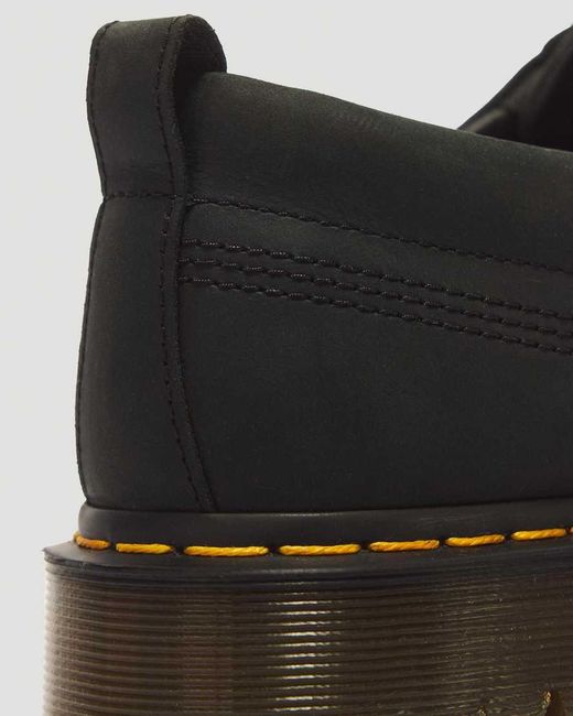 Dr. Martens Black Lowell 4 Eye Crazy Horse Leather Moc Toe Shoes for men