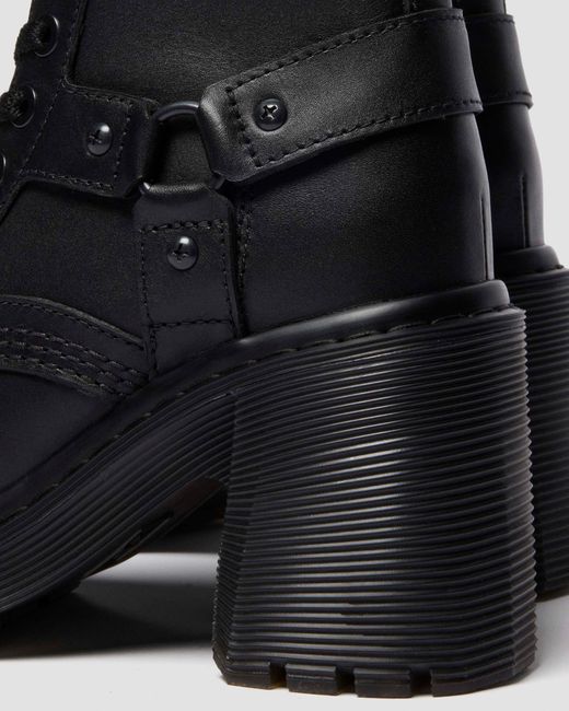 Nappa cuero botas de tacón chesney harness de piel sendal Dr. Martens de color Black