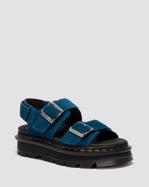Dr. Martens Zebzag Suede Sandals in Blue | Lyst