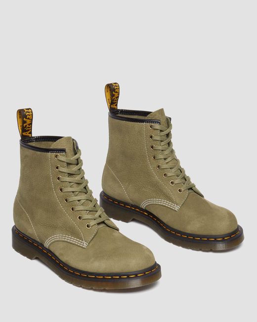 Dr. Martens Green 1460 Tumbled Nubuck Leather Lace Up Boots for men