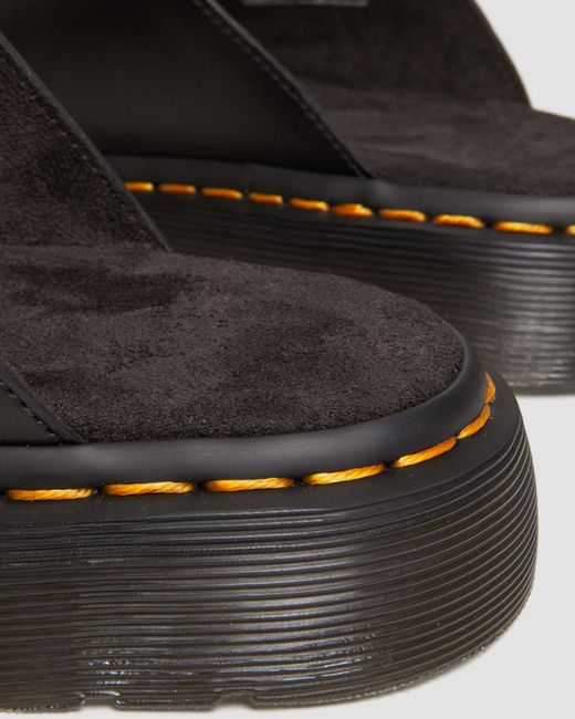 Dr. Martens Black Josef Leather Buckle Slides for men