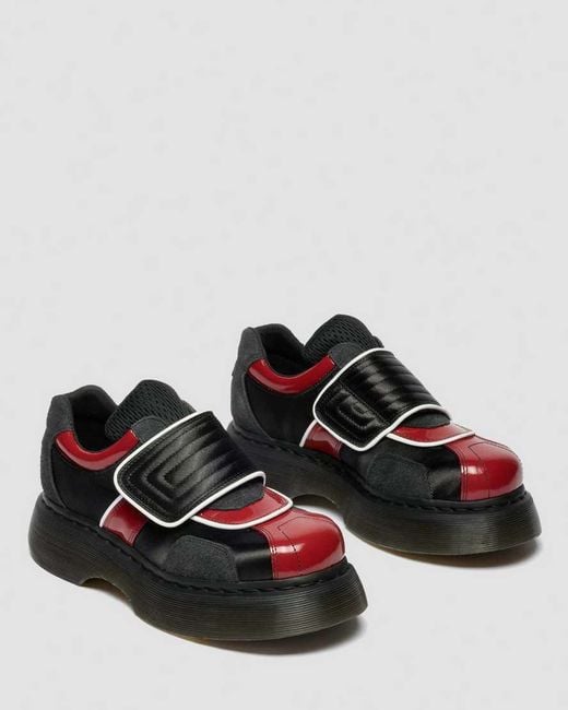 Dr. Martens Black Buzz Strap Mixed Material Shoes