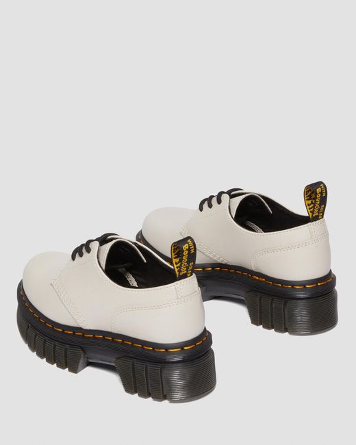 Dr. Martens White Leather Audrick Platform Shoes