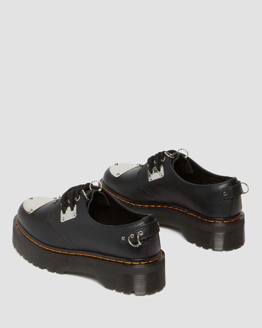 Dr. Martens Black 1461 Piercing Milled Nappa Leather Platform Shoes for men